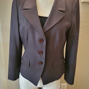 Talbots Dark Brown Tailored Three-Button Blazer